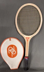 Raqueta de tenis vintage años 70 PDP Fiberstaff con cubierta blanca naranja - Imagen 1 de 12