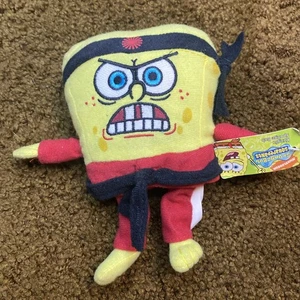 NEW Sponge Bob Squarepants Kungfu Plush 7” Karate SpongeBob Nickelodeon 2006 NWT - Picture 1 of 8
