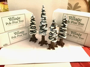 Department 56 Village Pole Pine Trees Lot of 4 One 10.5" & Three 8.5” NM W Boxes - Picture 1 of 2