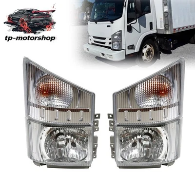 For 2008-2020 ISUZU NPR NPR-HD NQR NRR Headlights Left and Right Corner Lamps - Image 1 of 4