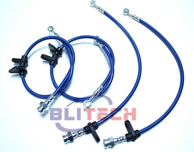 Líneas de freno trenzadas delanteras traseras de acero inoxidable para Honda CRX Si 1988-1991 1,5 L 1,6 L l4 Foto 1 de 3
