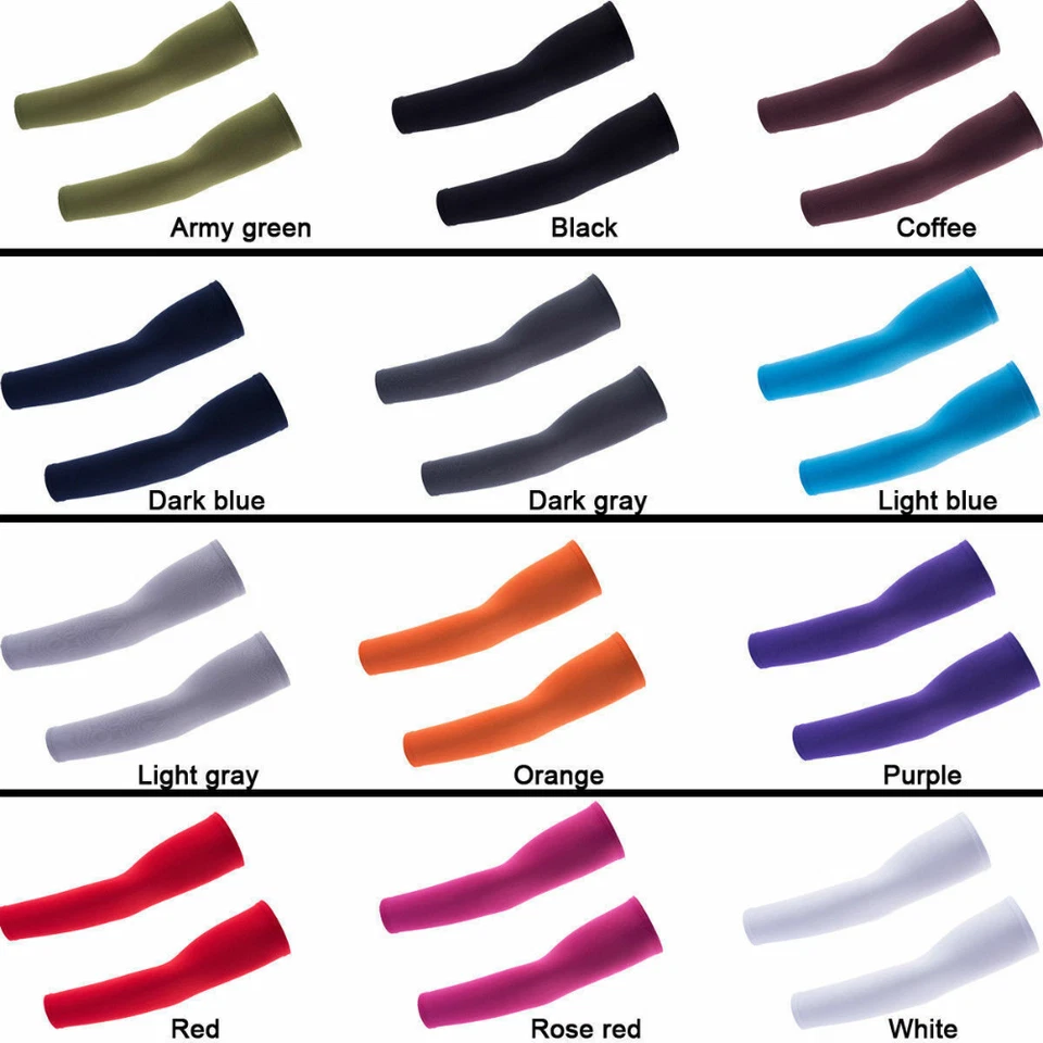 2 Pairs UV Protection Cooling Arm Sleeves UPF 50 Sun Sleeves for Men Women Youth - Image 1 of 4