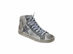 scarpe sneakers alte uomo pelle Via Condotti stella ghiaccio sfumato made in it - Foto 1 di 5