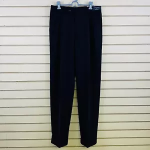 Mens 32x34 Austin Reed Pants Navy Blue Nanotex Cuffed Hem Pleated Front - Picture 1 of 7