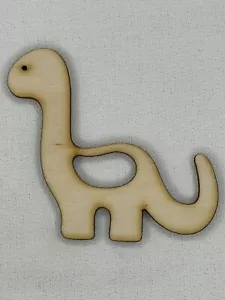 Custom Laser Cut Unfinished Dinosaur Shape Wood Craft Cutout - Picture 1 of 2
