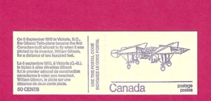KANADA 1976 50c Flugzeug Broschüre - GIBSON TWIN - Brot SG693c - postfrisch - Bild 1 von 2