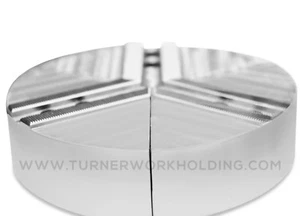 10" STEEL ROUND FULL GRIP PIE SOFT JAWS FOR KITAGAWA CHUCK (B-210), 2"HT, 3PC - Picture 1 of 4