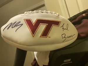 Frank Beamer & Michael Vick Signed Virginia Tech Hokies Football w/PSA COA! - Picture 1 of 6