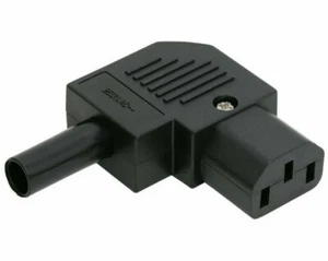 90° RIGHT ANGLE PLUG REWIREABLE IEC SOCKET, C13 COLD FOR MAINS POWER KETTLE LEAD - Picture 1 of 3