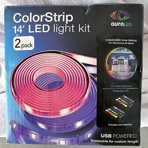 Tzumi Aura LED 2-pack 14 ft. ColorStrip Light Kit Trimmable & flexible - Picture 1 of 2
