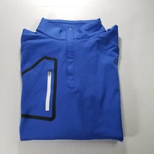 Sudadera Peter Millar Verge Performance Talla Mediana Azul Cuarto Cremallera Hombre - Imagen 1 de 8