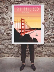 San Francisco print poster wall art travel holiday souvenir wedding gift present - Picture 1 of 2