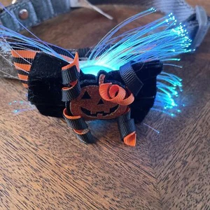 Halloween Medium Dog Collar Bow Tie Adjustable Pet Collar Multicolor Lights Used - Picture 1 of 17