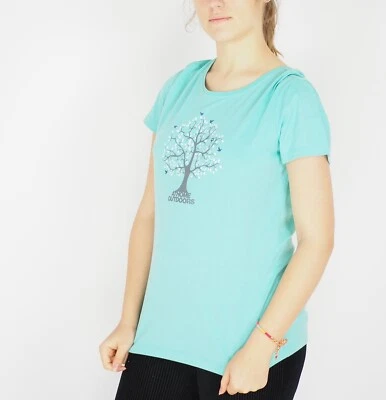 Camiseta informal con gráficos azul piscina Jack Wolfskin Aldeno F65 T 5009991 para mujer Foto 1 de 4