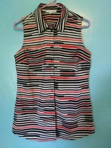 NOTATIONS colorful sleeveless double pocket blouse! Stretchable! Size small - Picture 1 of 2