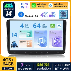4+64GB Android Autoradio CarPlay Für VW Golf 5 6 Tiguan Touran Caddy Jetta Polo - Bild 1 von 15