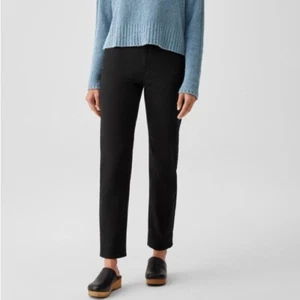 NWT Eileen Fisher High Waisted Organic Cotton Denim Slim Jean Black Sz M - Picture 1 of 11