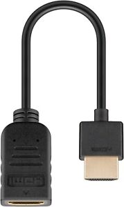 HDMI Adapter Verlängerung Flex Kabel 0,18m High Speed Ethernet Stecker -> Buchse