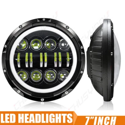 2x Se adapta a Mazda Miata MX-5 MX5 1990-1997 DOT 7" pulgadas faros LED redondos Halo DRL Foto 1 de 4