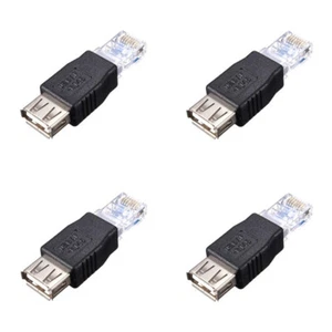 4x RJ45 Adapter Male to USB2.0 A Female Socket LAN Network Ethernet Router Plug - Picture 1 of 6
