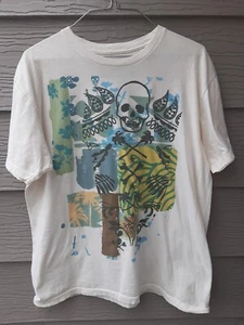 Quiksilver L T-shirt grande grafica bianca teschi - Foto 1 di 7