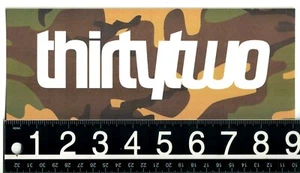 THIRTYTWO SNOWBOARD STICKER 32 Snowboarding 9 in x 3.5 in Green Camo Decal