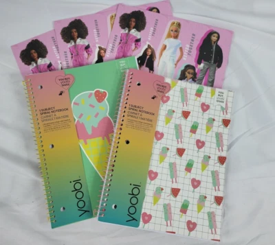 Lote de dos cuadernos de hospital de 1 sujeto Yoobi con 3 carpetas de portafolio de Barbie Foto 1 de 4