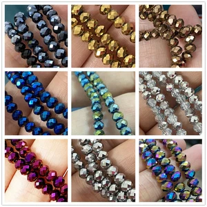 4mm Facettierte Kristall Glasperlen 100Stk metallisch DIY Set Schmuck Basteln - Bild 1 von 18