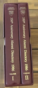 Harvard University 350th Anniversary Alumni Directory 1986 2 Volume With Box - Bild 1 von 4