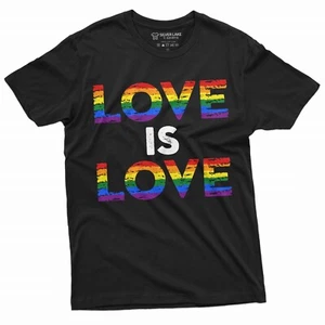 Love is Love LGBTQ T-shirt Gay Lesbian Mens Womens Tee Pride Month Parade Shirt - Picture 1 of 7