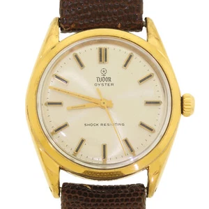 Vtg Men's 34mm Tudor Rolex Oyster 7991 Watch 1968 Gold Capped W Stainless Estate - Picture 1 of 8
