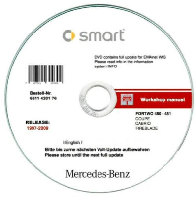 Smart Fortwo 450-451 (1997-2015) manuale officina su Dvd - Immagine 1 di 4