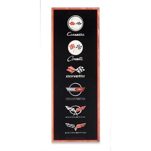 Chevrolet Corvette Logo Evolution vertikales Holz Wanddekor - große Corvette W... - Bild 1 von 5