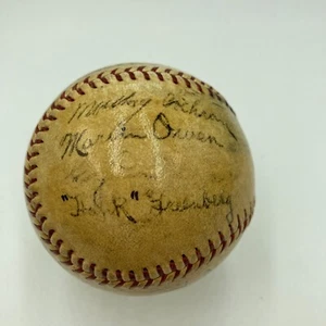 1934 Detroit Tigers AL Champs Team Signed Baseball Hank Greenberg JSA COA - Picture 1 of 12