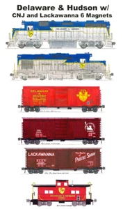 Delaware & Hudson w/ CNJ and Lackawanna 6 Magnets by Andy Fletcher - Picture 1 of 1