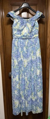 Adrianna Papell Dress Womens 6 Floral Off Shoulder Maxi Gown Formal Evening - Image 1 of 4