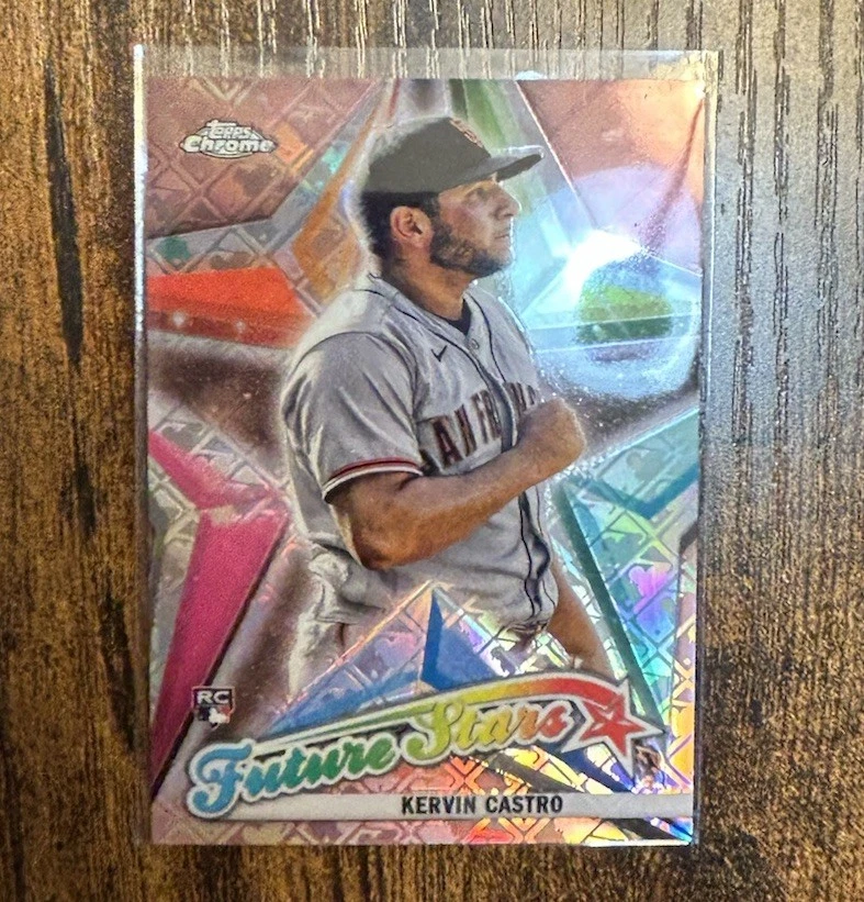 2022 Topps Chrome Logofractor Kervin Castro 1/1 Future Stars Rose Gold RC #FS-17 - Image 1 of 4