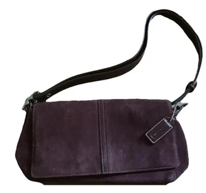 Borsa a tracolla Coach Fo53-8E84 vintage borsa Boston pelle scamosciata viola - Foto 1 di 10