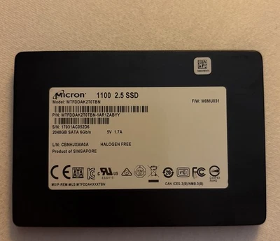 Micron 1100 2TB 2.5" SATA III Solid State Drive SSD MTFDDAK2T0TBN - Bild 1 von 2