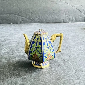 Vintage Antique Miniature Cloisonne Enamelled Teapots - Imagen 1 de 16