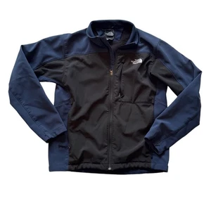 North Face Jacket Mens Medium Softshell Apex Bionic Fleece Lined Blue Black - Picture 1 of 5