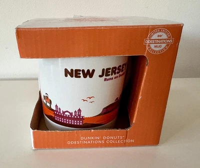 DUNKIN DONUTS Destinations Mug New Jersey Runs On Dunkin Coffee Mug Cup 2013 NIB - Image 1 of 4