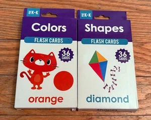 Lot of 2 Children's Flash Cards Colors and Shapes 36 Cards Each - Picture 1 of 1