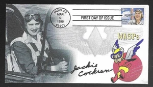 jacqueline COCHRAN early aviation pilot pioneer #3066 1996 via CACHET FDC UNADDR - Picture 1 of 1