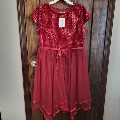 Nuevo vestido de fiesta rojo para niñas talla 18,5 Plus de Speechless Foto 1 de 4