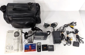 Vintage Sharp Video Camera Camcorder VL-E62OU Case & Acces. 11pcs Works - Picture 1 of 21
