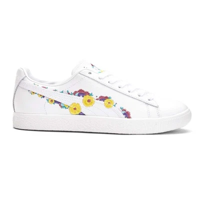 PUMA Clyde Nyc Floral Lace Up  Womens White Sneakers Casual Shoes 37553501 - Image 1 of 4