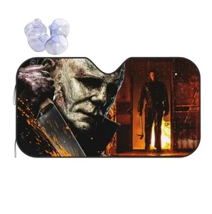 Michael Myers Kills Horror Movie Car Sunshade, Windshield Cover Happy Halloween - Bild 1 von 2