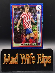 2022-23 Topps Merlin #27 UEFA Pablo Barrios RC Blue Shimmer Refractor /75 Madrid - Picture 1 of 7