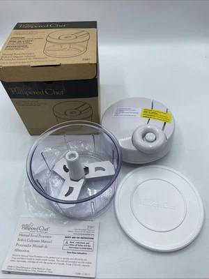 Pampered Chef Manual Food Processor (Item 2581) 3 Blade Chopper 3 cups 5.5" - Image 1 of 3
